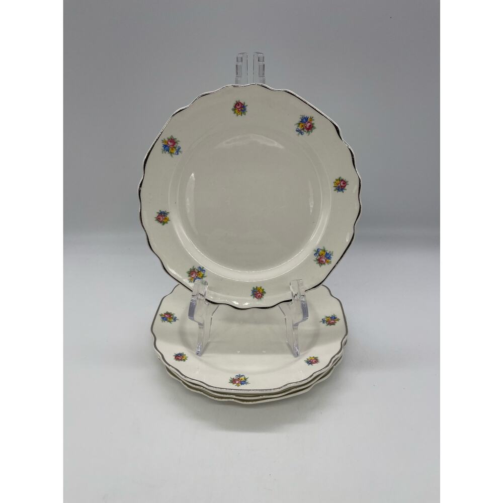 Lido W.S. George White 122A Set of 4 Bread Plates Made in USA